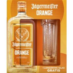 Jägermeister Orange 0,7l + 1 Longdrink-Glas